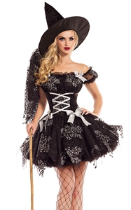 F1813 Adult Witch Costume Halloween Witch Dress Costumes For Women